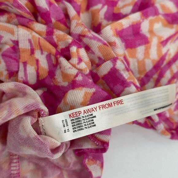 Free People Movement Pink Combo High Jump Printed Long Sleeve Mock Neck Top XS - Picture 6 of 6